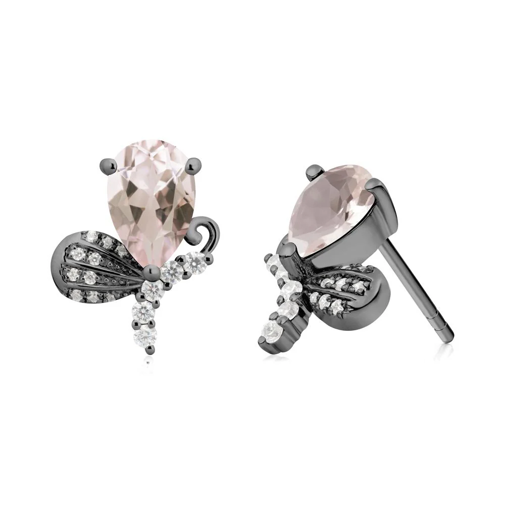 Butterfly Inspired Tear Shaped Morganite Earrings - Image 9