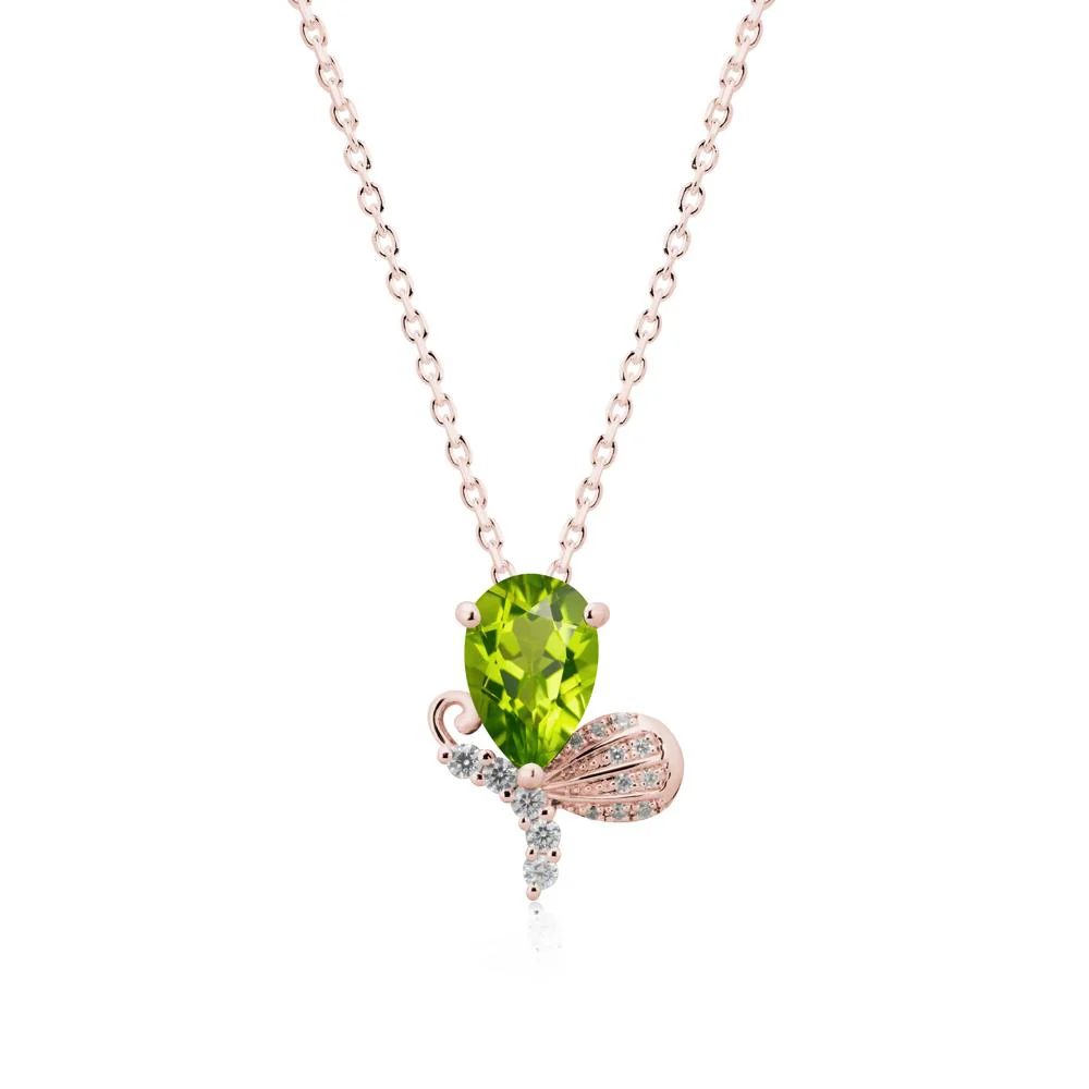 Butterfly Inspired Tear Shaped Peridot Pendant - Image 5