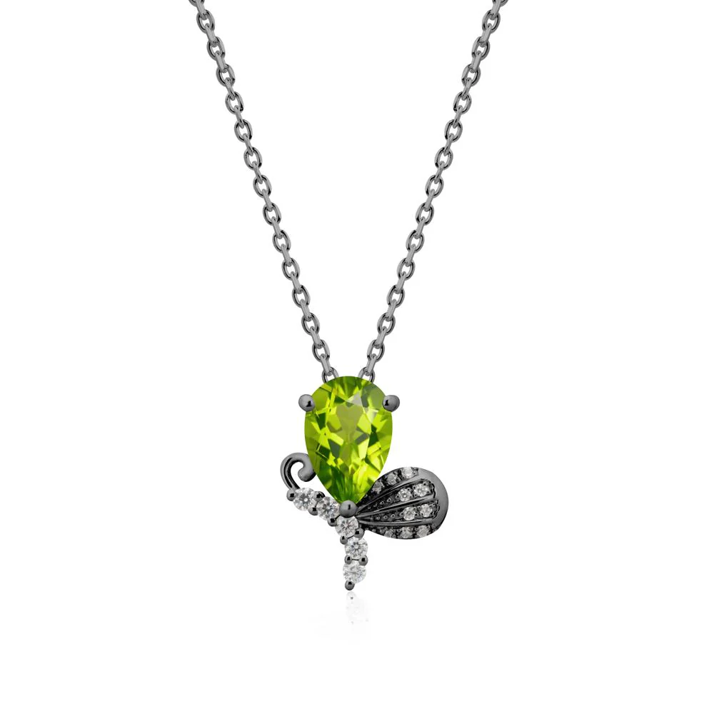Butterfly Inspired Tear Shaped Peridot Pendant - Image 8