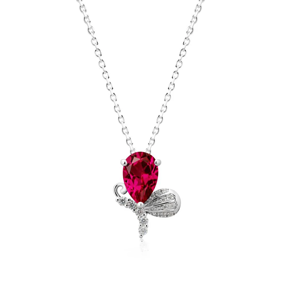 Butterfly Inspired Tear Shaped Ruby Pendant - Image 5
