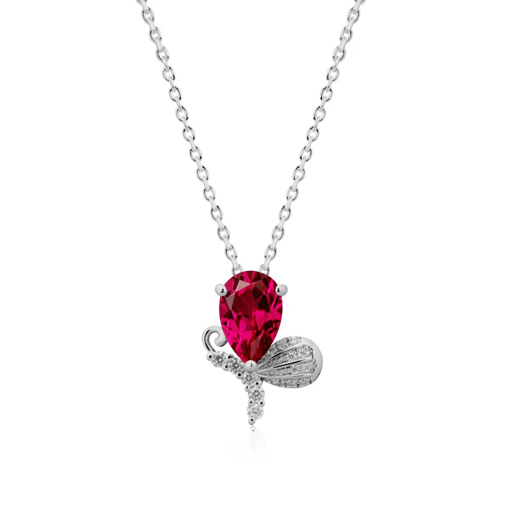 Butterfly Inspired Tear Shaped Ruby Pendant - Image 8