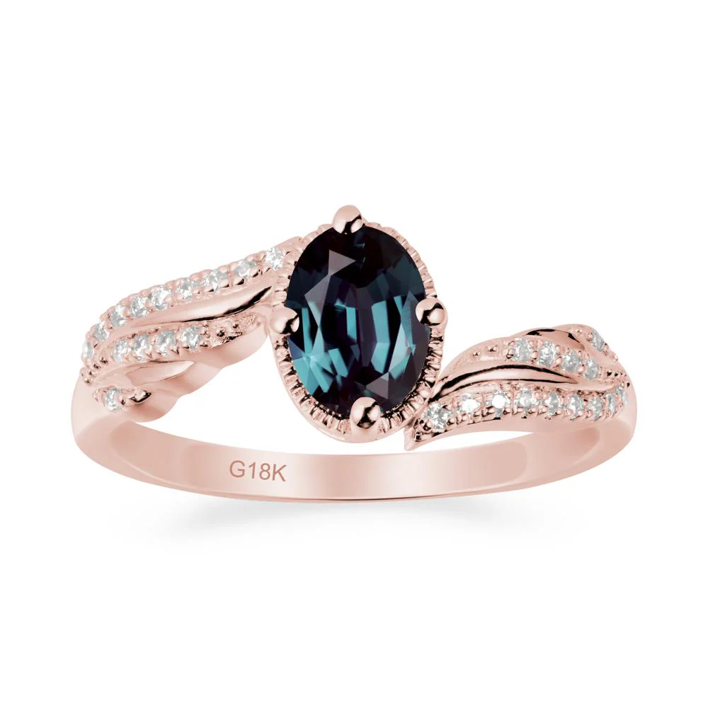 Bypass Band Oval Alexandrite Ring - Image 5