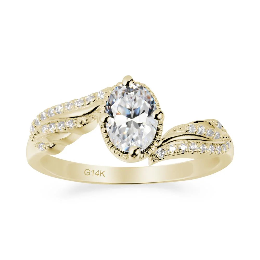Bypass Band Oval Cubic Zirconia Ring - Image 3