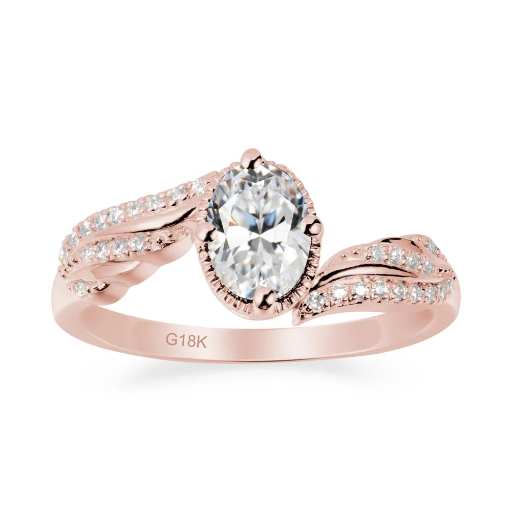 Bypass Band Oval Cubic Zirconia Ring - Image 4