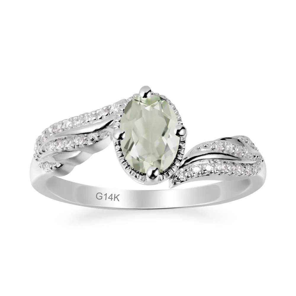 Bypass Band Oval Green Amethyst Ring - Image 3