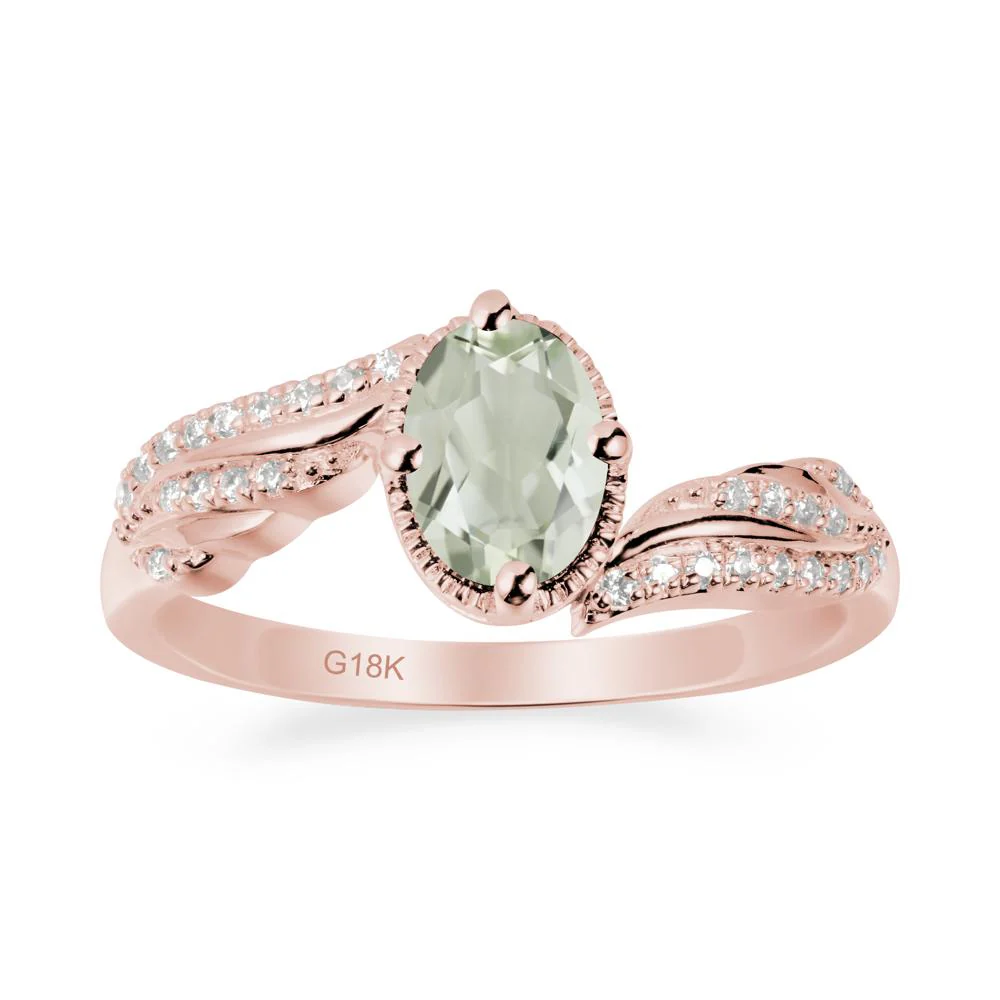 Bypass Band Oval Green Amethyst Ring - Image 4