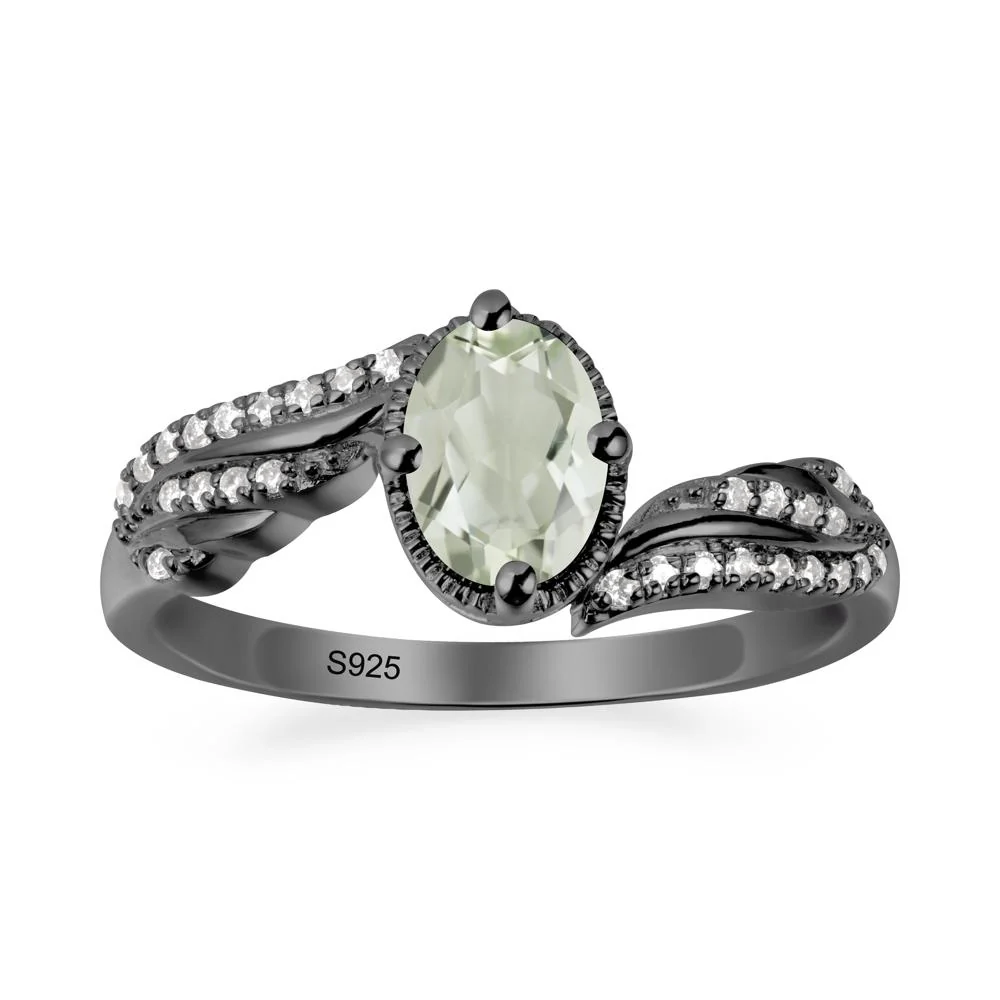 Bypass Band Oval Green Amethyst Ring - Image 7