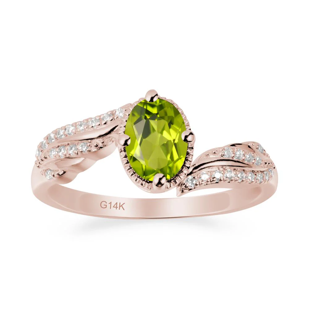 Bypass Band Oval Peridot Ring - Image 2