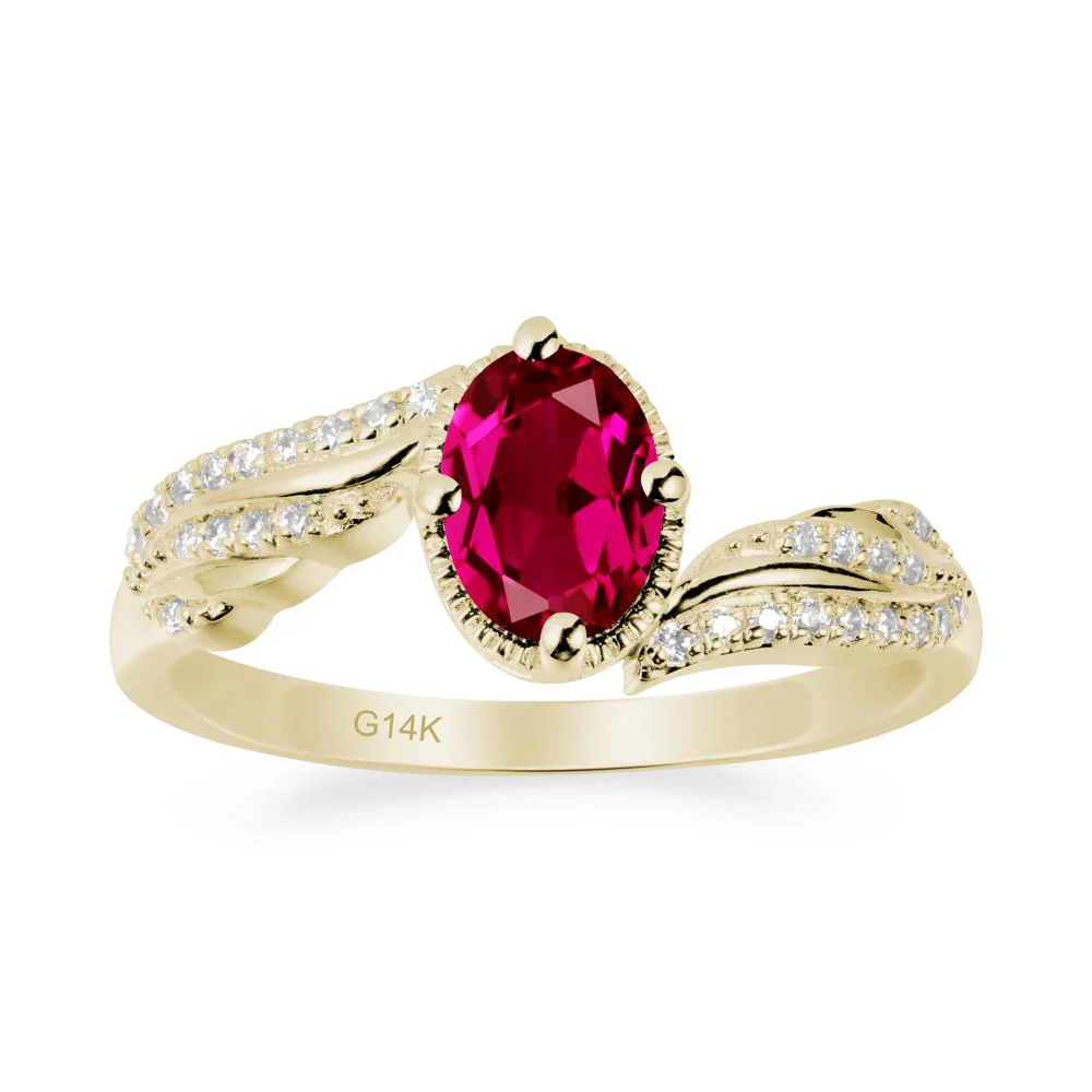 Bypass Band Oval Ruby Ring