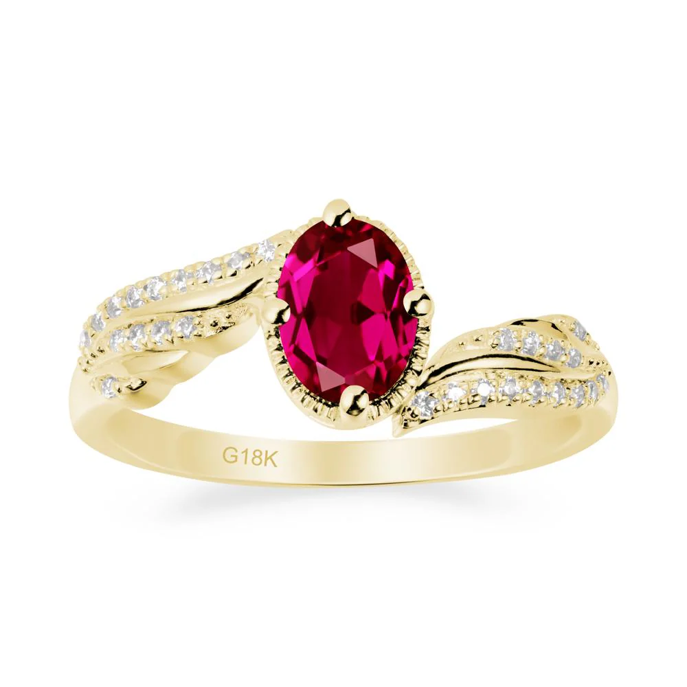 Bypass Band Oval Ruby Ring - Image 6