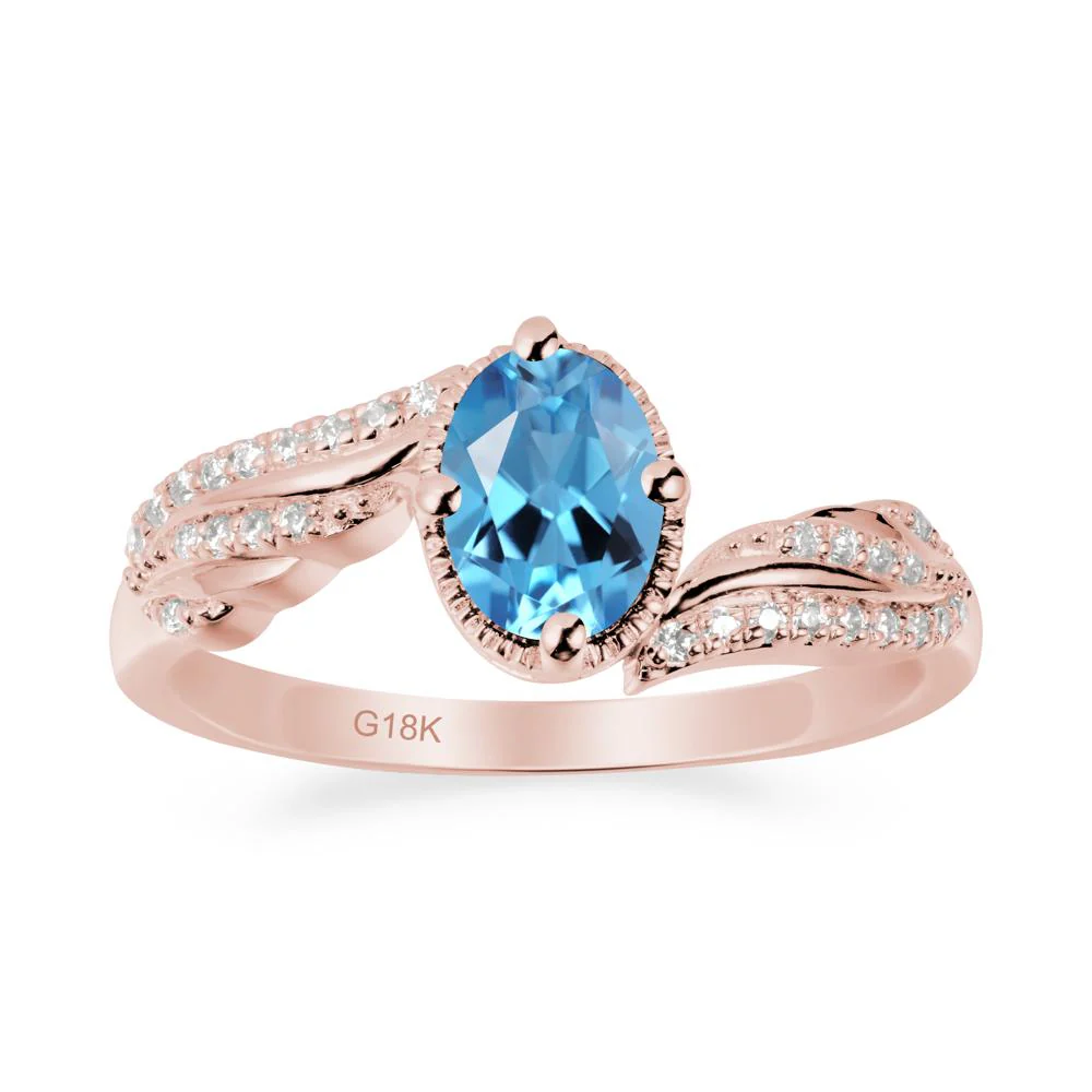 Bypass Band Oval Swiss Blue Topaz Ring - Image 5
