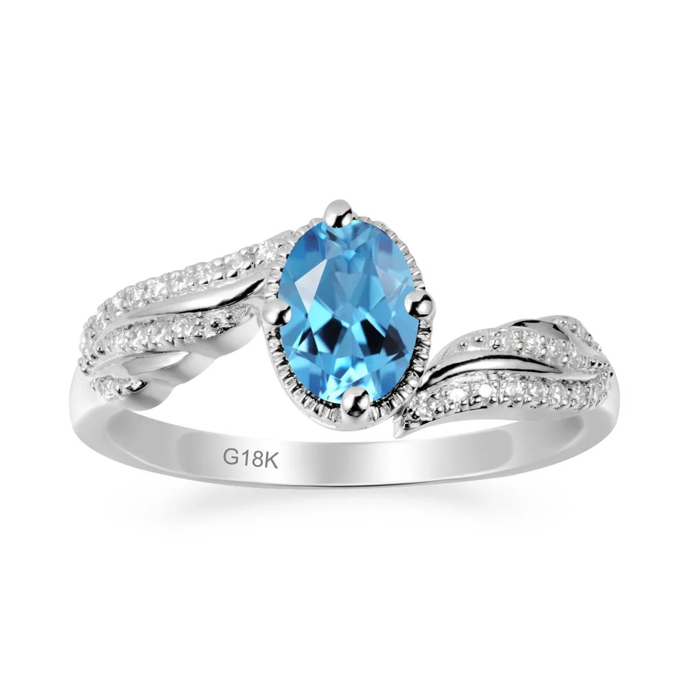 Bypass Band Oval Swiss Blue Topaz Ring - Image 6