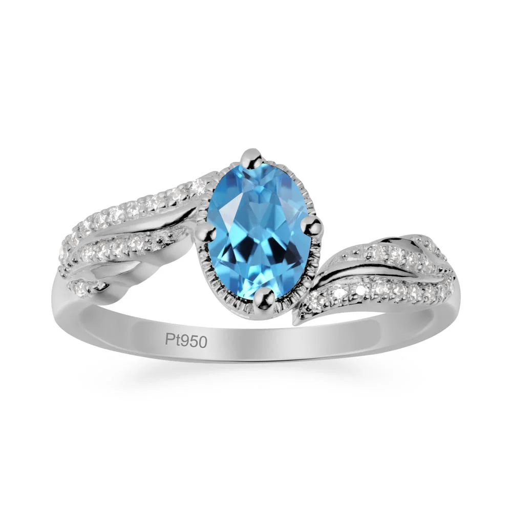 Bypass Band Oval Swiss Blue Topaz Ring - Image 8