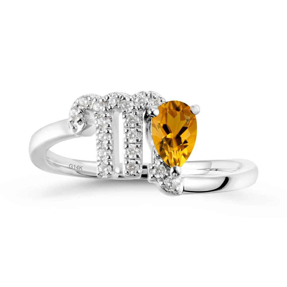 Bypass Citrine Ring In 14K Rose Gold