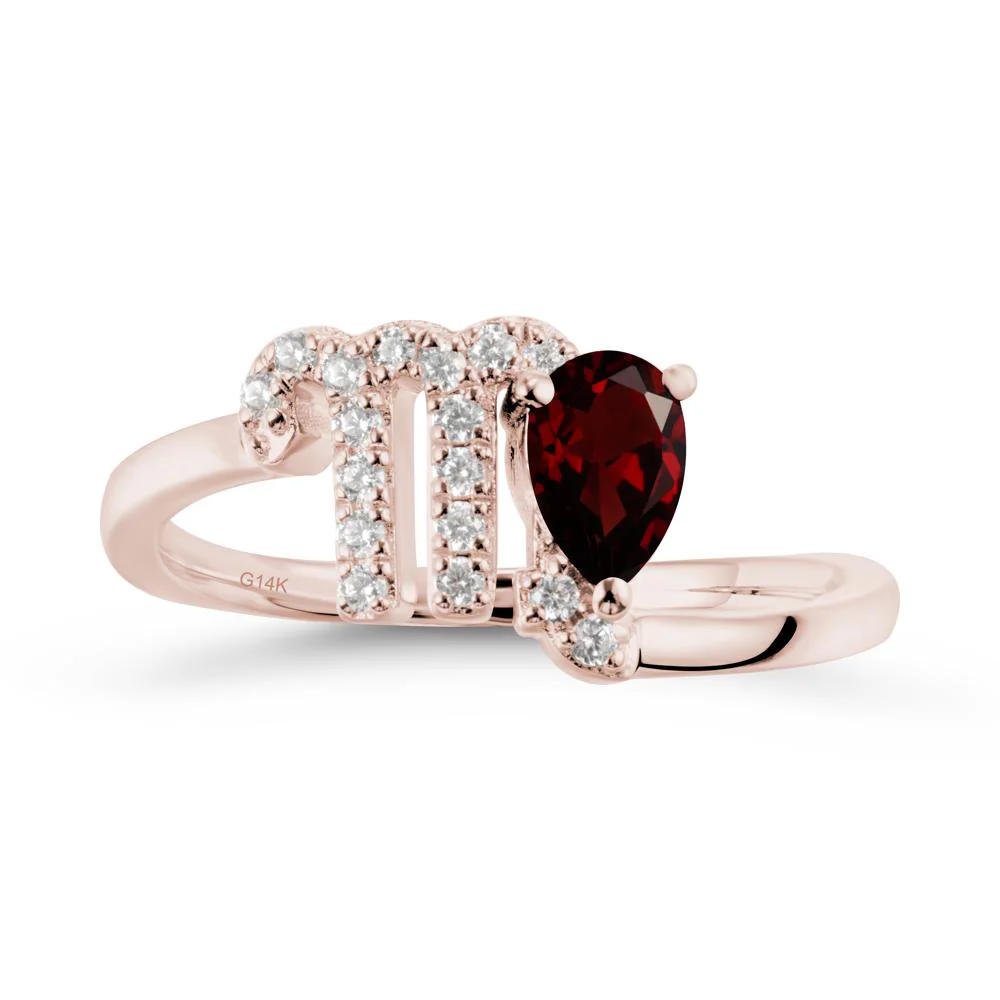 Bypass Garnet Ring In 14K Rose Gold