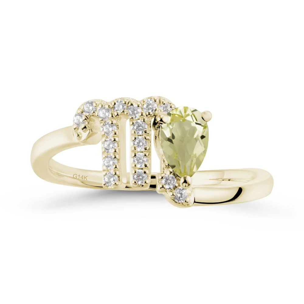 Bypass Lemon Quartz Ring In 14K Rose Gold - Image 4