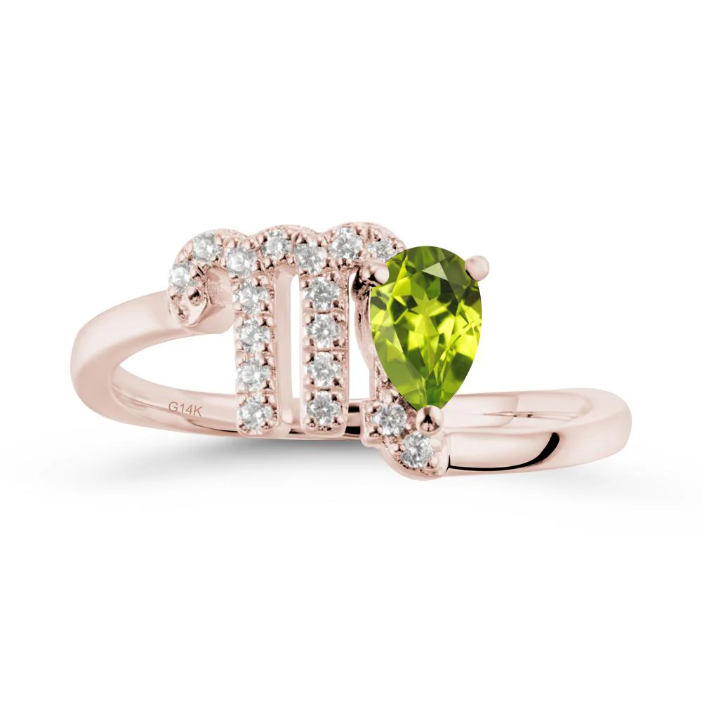 Bypass Peridot Ring In 14K Rose Gold - Image 2