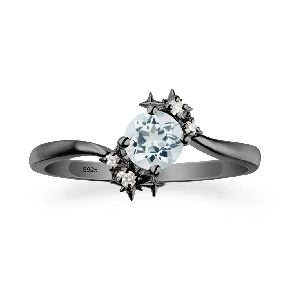 Bypass Round Aquamarine Statement Ring