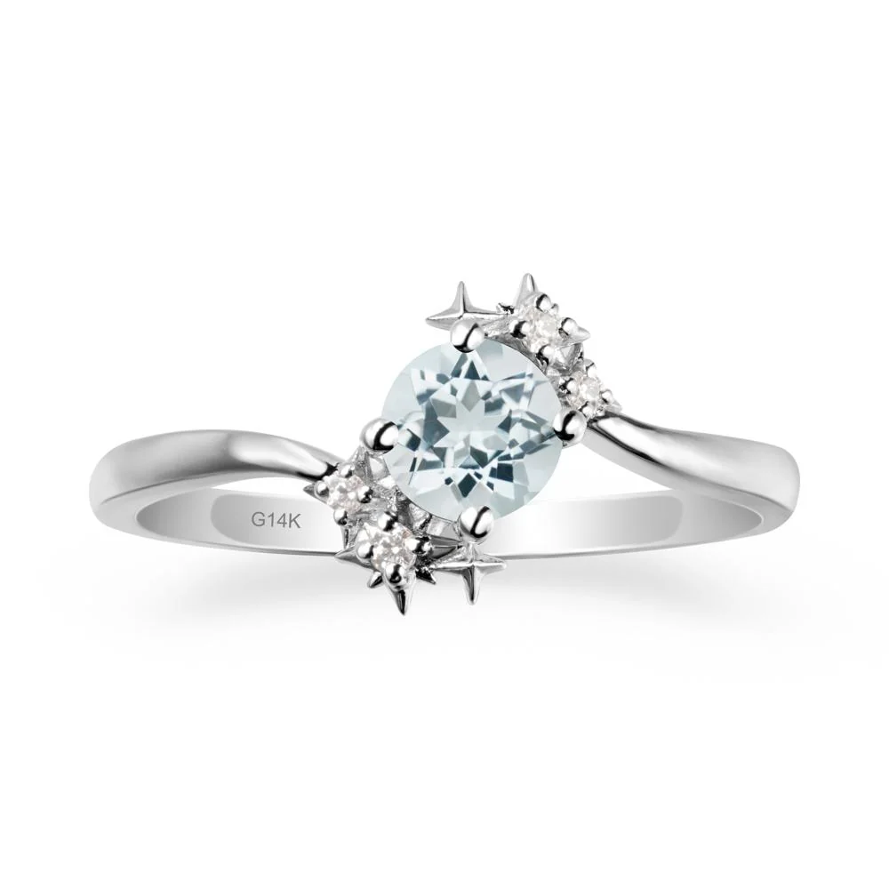 Bypass Round Aquamarine Statement Ring - Image 3