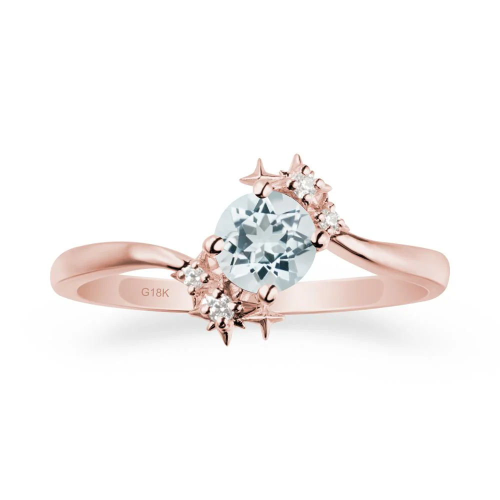 Bypass Round Aquamarine Statement Ring - Image 5