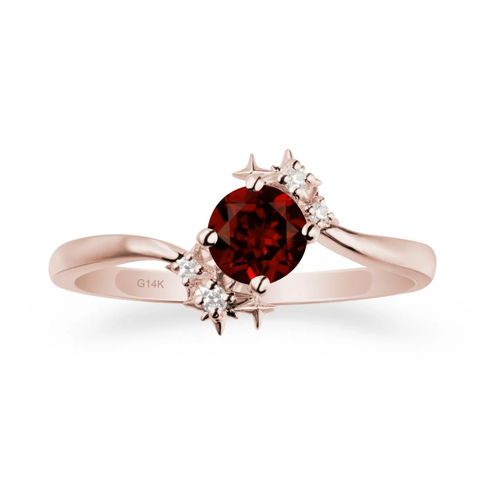 Bypass Round Garnet Statement Ring - Image 2