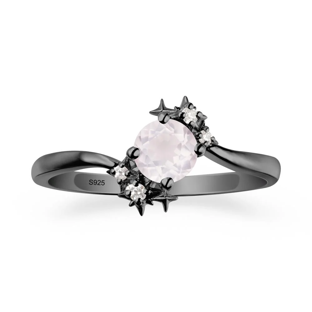 Bypass Round Rose Quartz Statement Ring