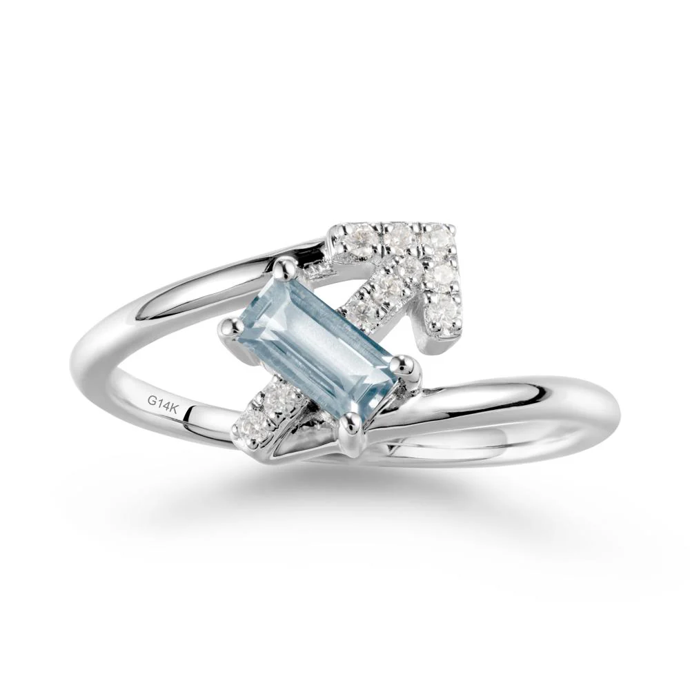 Bypass Sagittarius Zodiac Aquamarine Ring-Adventurous & Humor - Image 2
