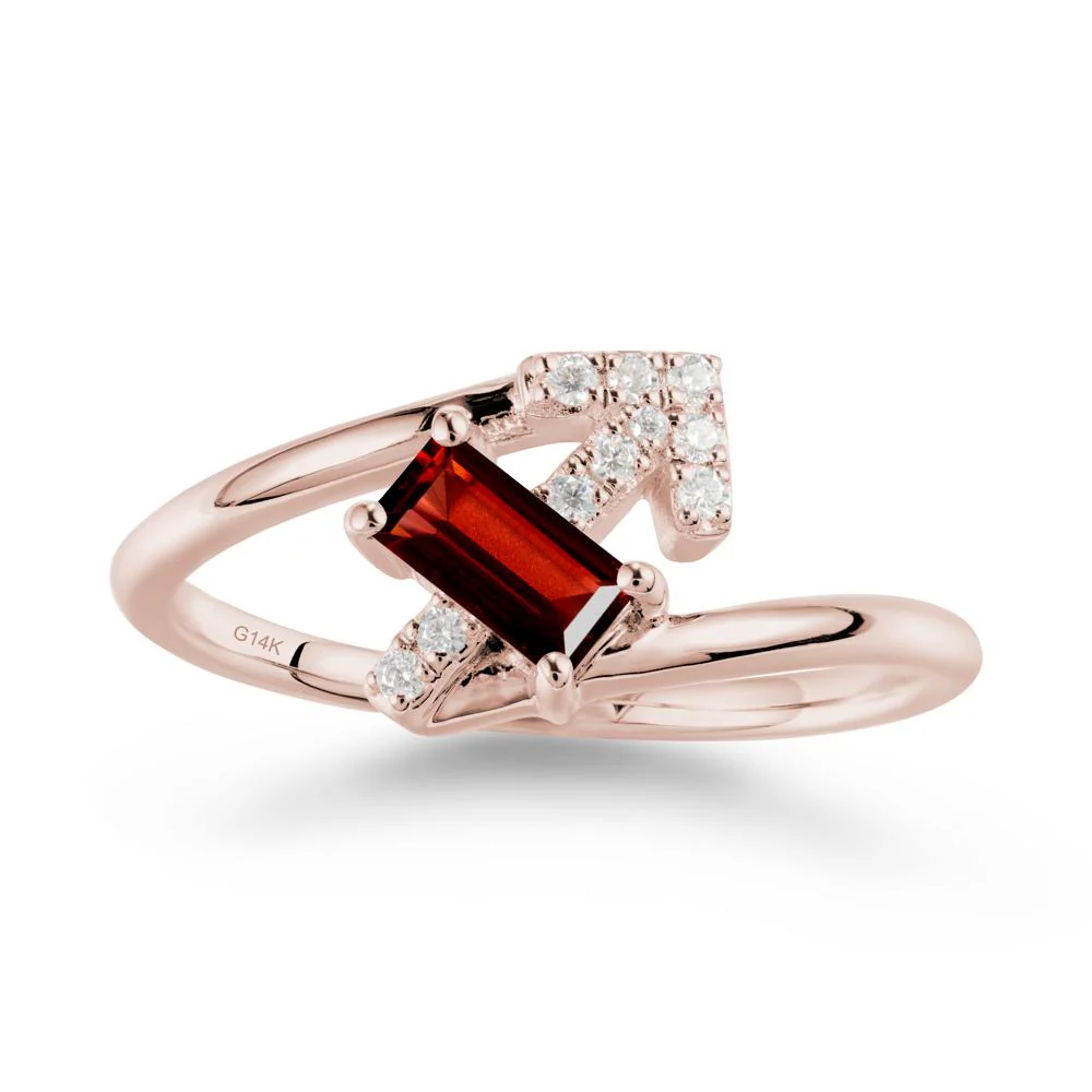 Bypass Sagittarius Zodiac Garnet Ring-Adventurous & Humor