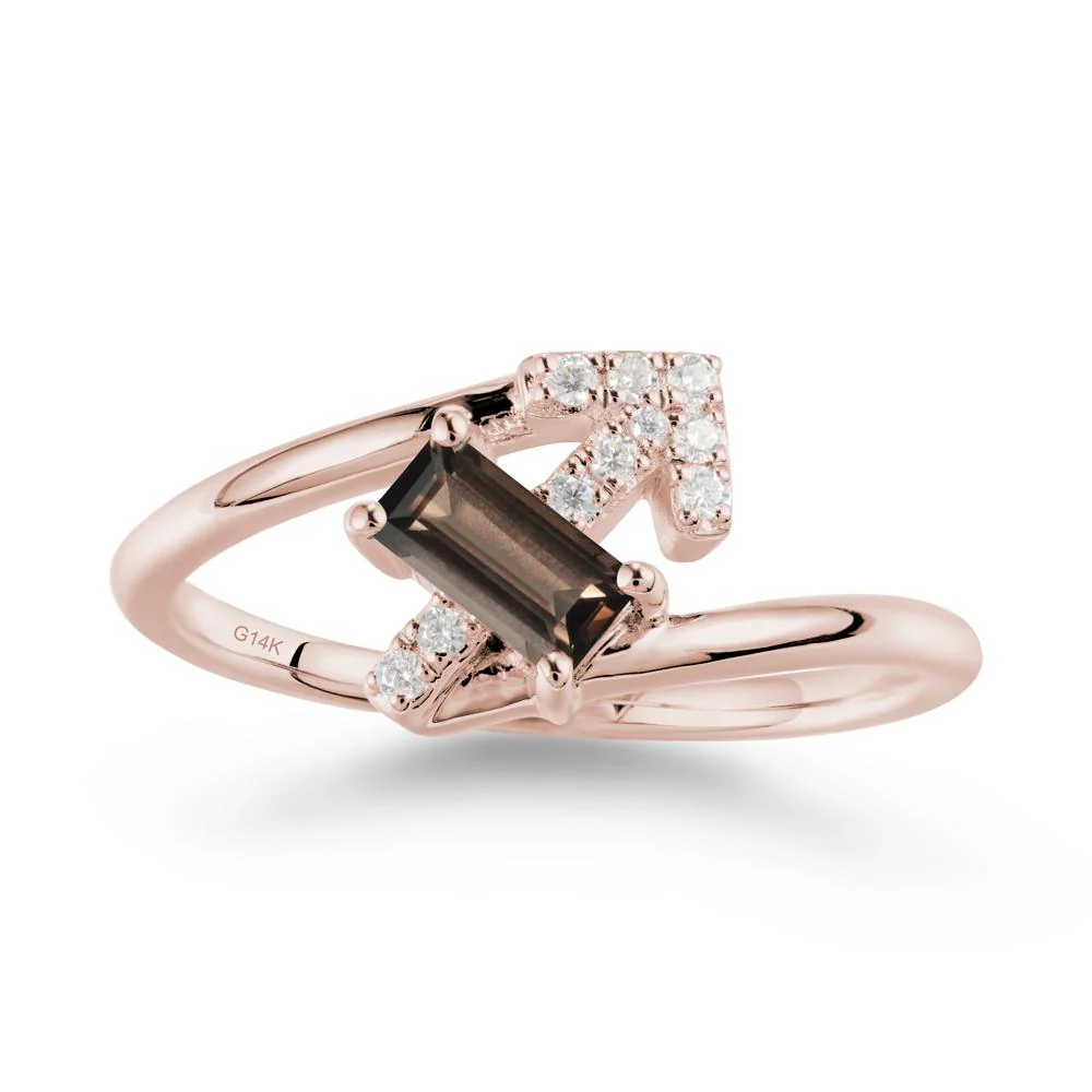 Bypass Sagittarius Zodiac Smoky Quartz Ring-Adventurous & Humor - Image 2