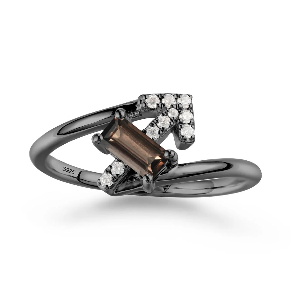 Bypass Sagittarius Zodiac Smoky Quartz Ring-Adventurous & Humor - Image 8