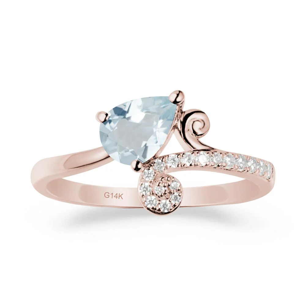 Bypass Teardrop Aquamarine Ring - Image 2