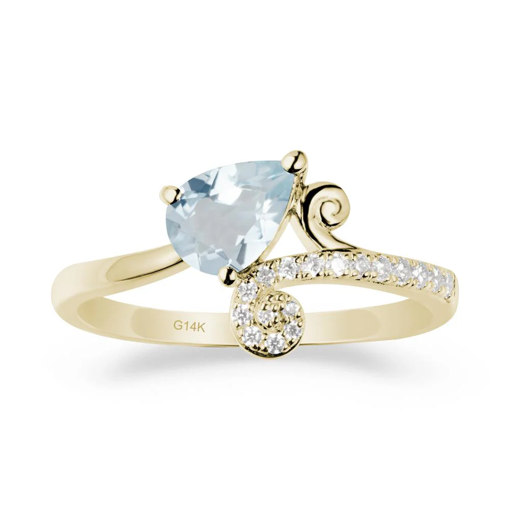 Bypass Teardrop Aquamarine Ring - Image 4