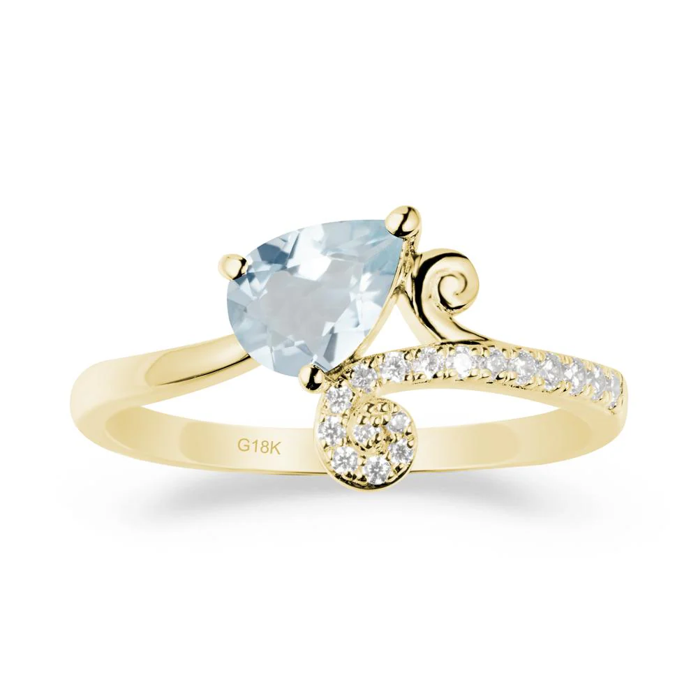 Bypass Teardrop Aquamarine Ring - Image 7