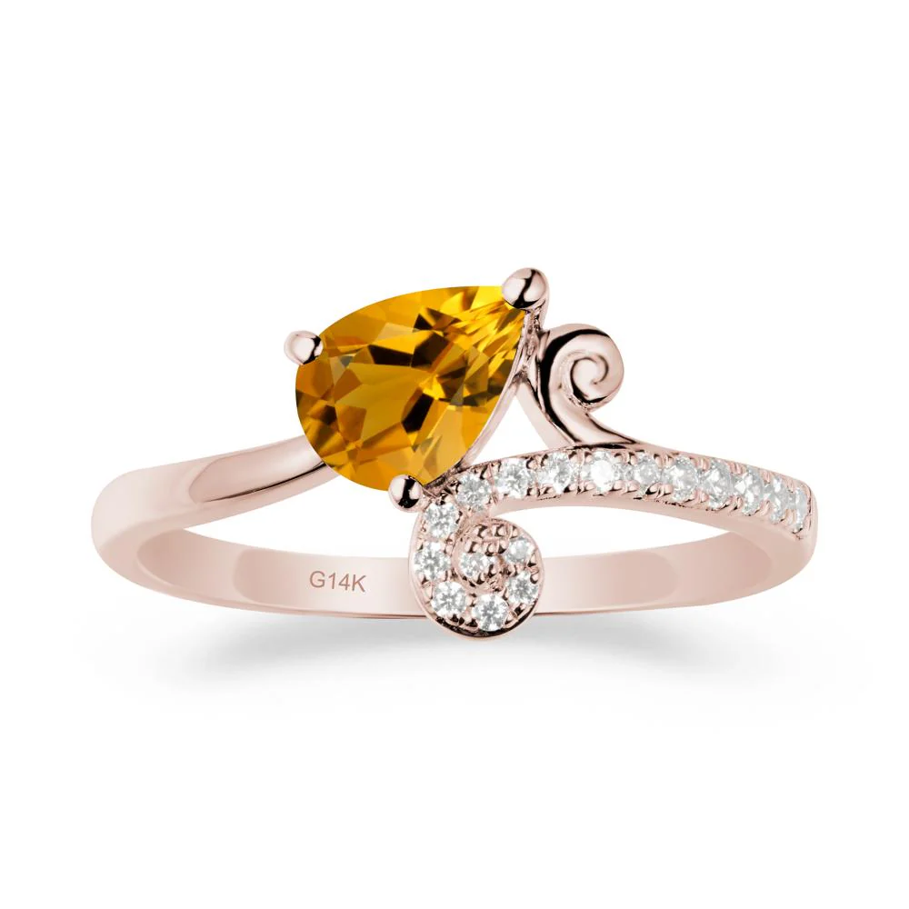 Bypass Teardrop Citrine Ring - Image 2