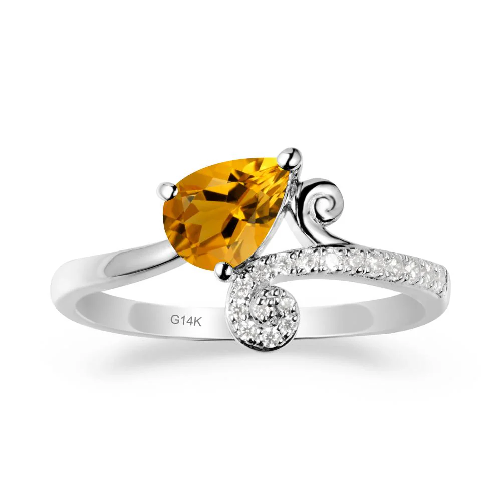 Bypass Teardrop Citrine Ring - Image 3