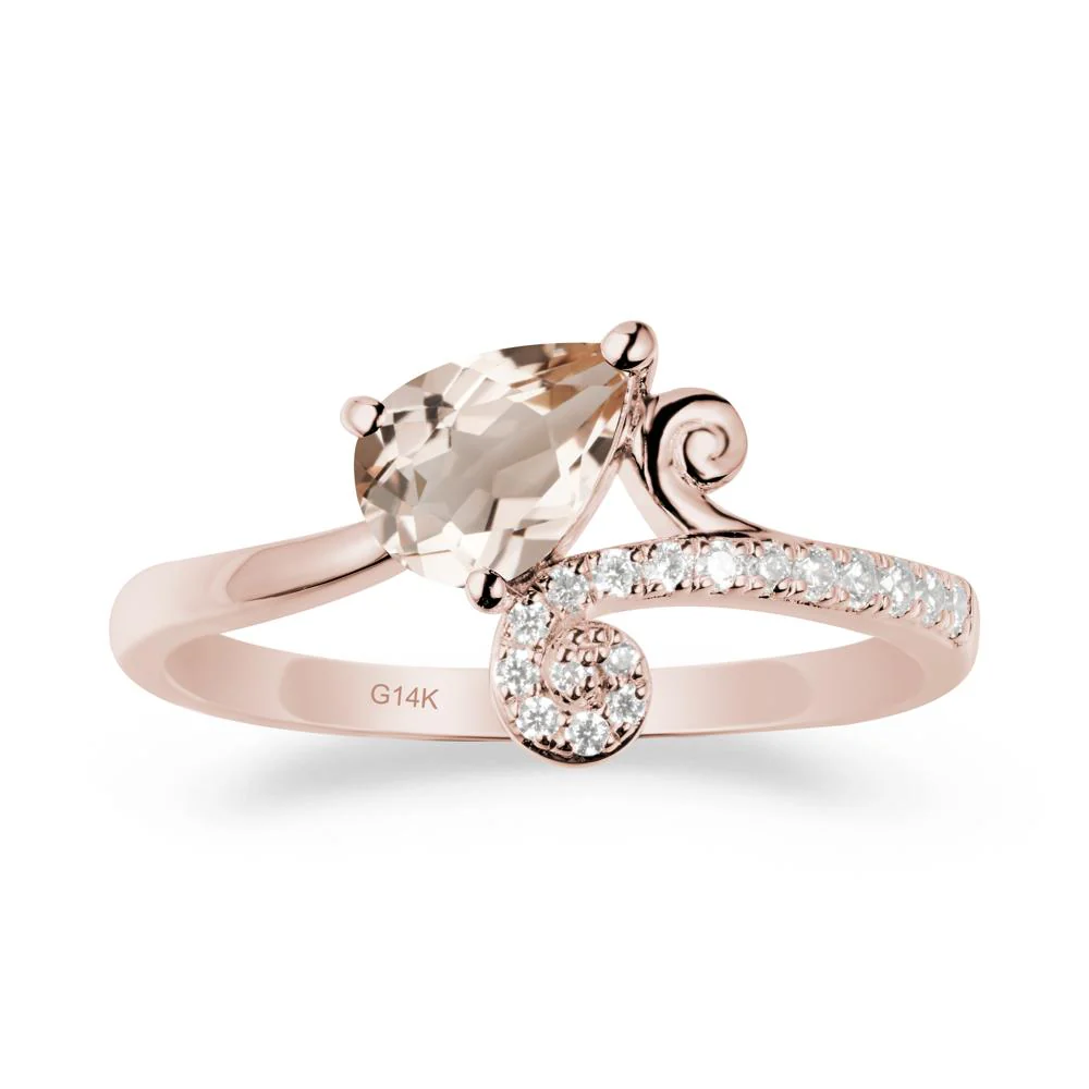 Bypass Teardrop Morganite Ring - Image 2