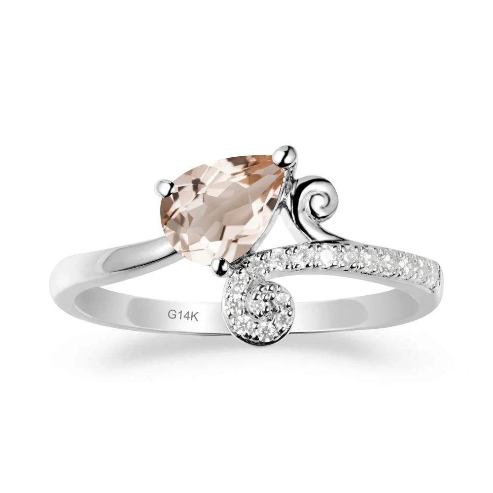 Bypass Teardrop Morganite Ring - Image 3