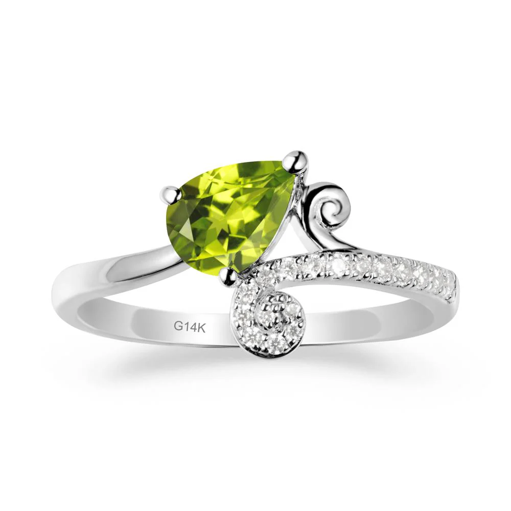 Bypass Teardrop Peridot Ring - Image 3