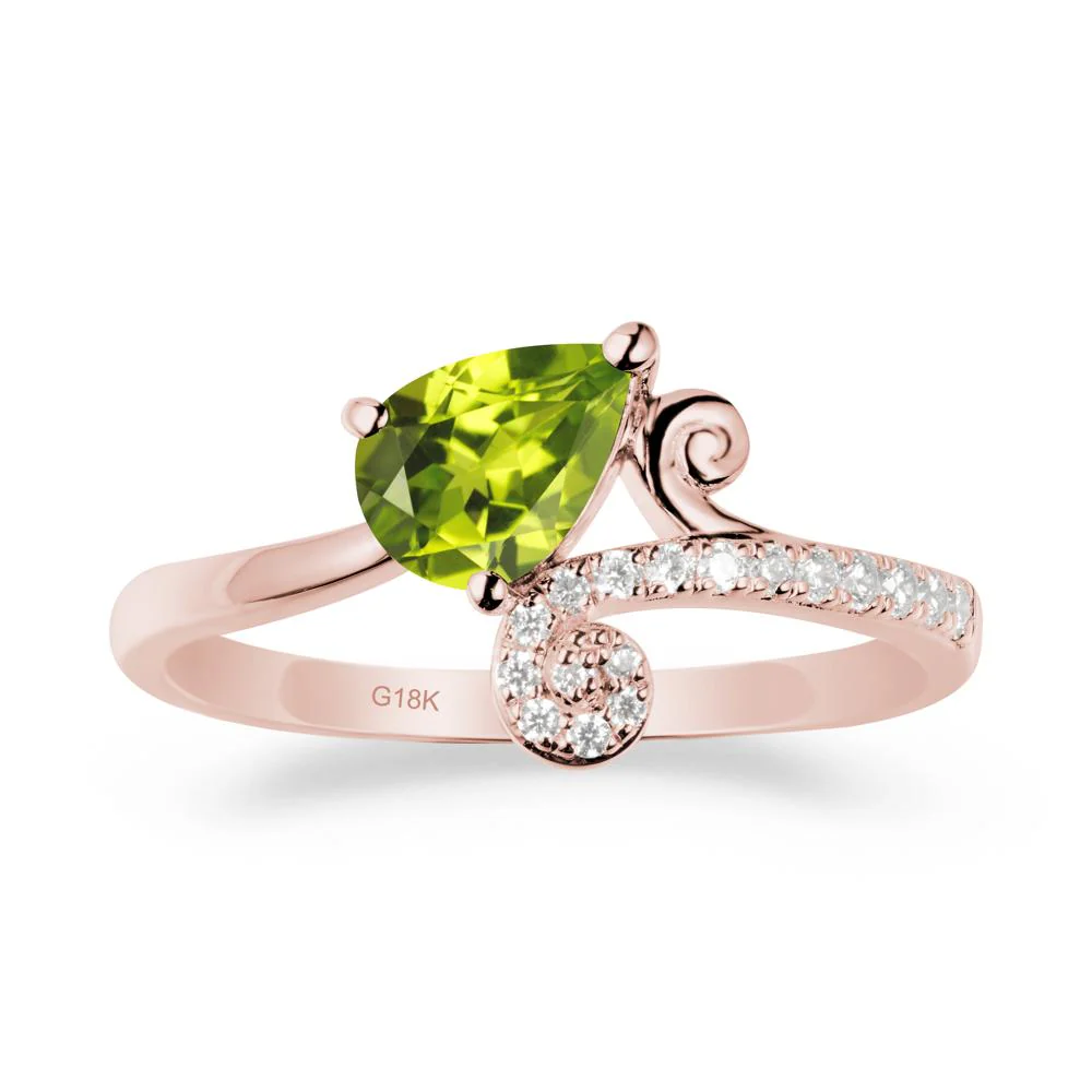 Bypass Teardrop Peridot Ring - Image 5