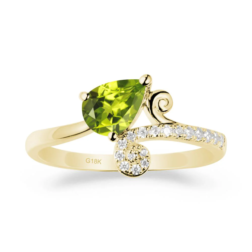 Bypass Teardrop Peridot Ring - Image 7