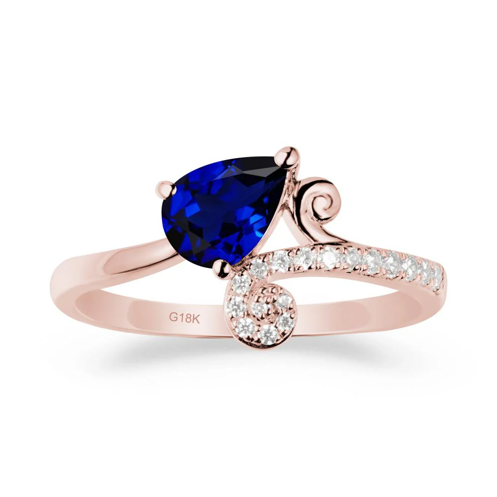 Bypass Teardrop Sapphire Ring - Image 5