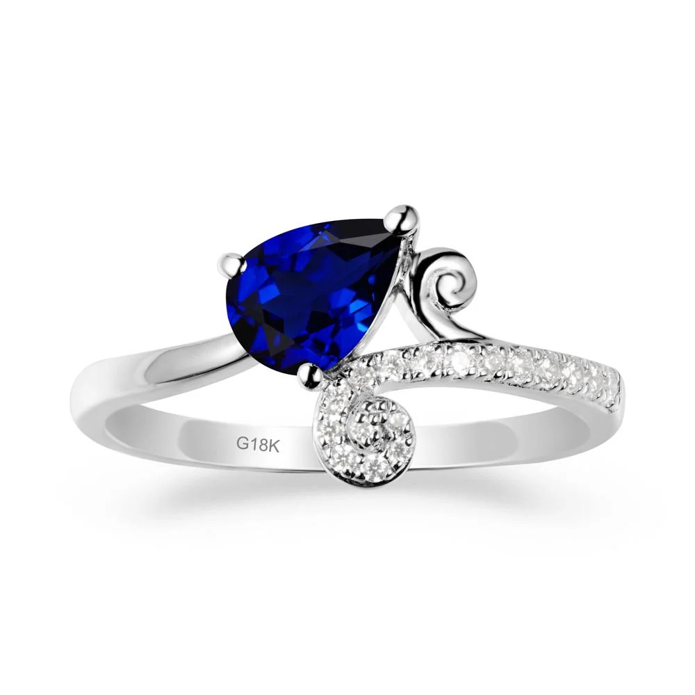 Bypass Teardrop Sapphire Ring - Image 6