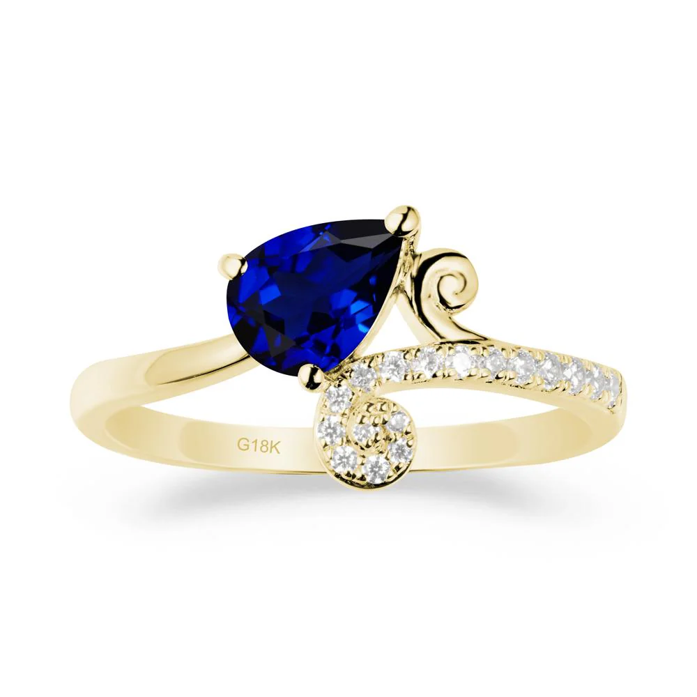 Bypass Teardrop Sapphire Ring - Image 7