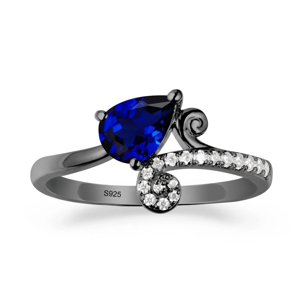 Bypass Teardrop Sapphire Ring - Image 8