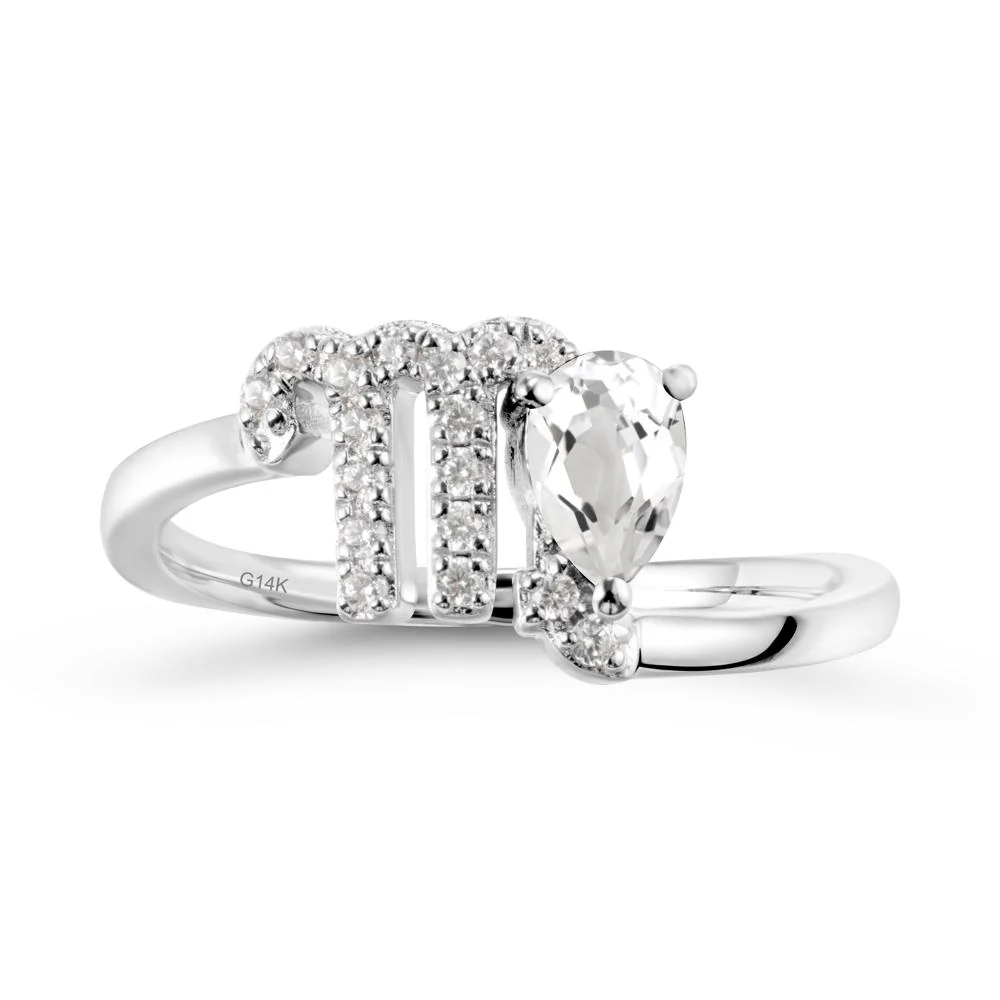 Bypass White Topaz Ring In 14K Rose Gold - Image 3