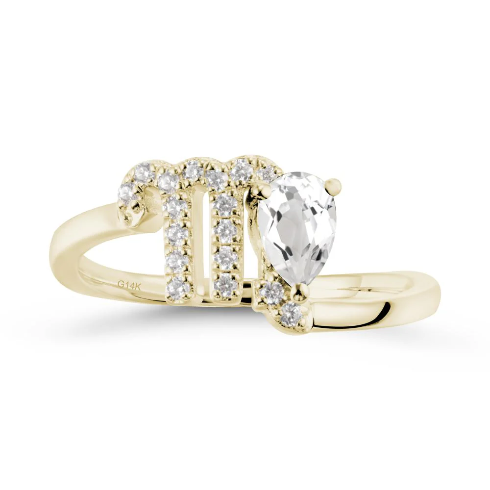 Bypass White Topaz Ring In 14K Rose Gold - Image 4