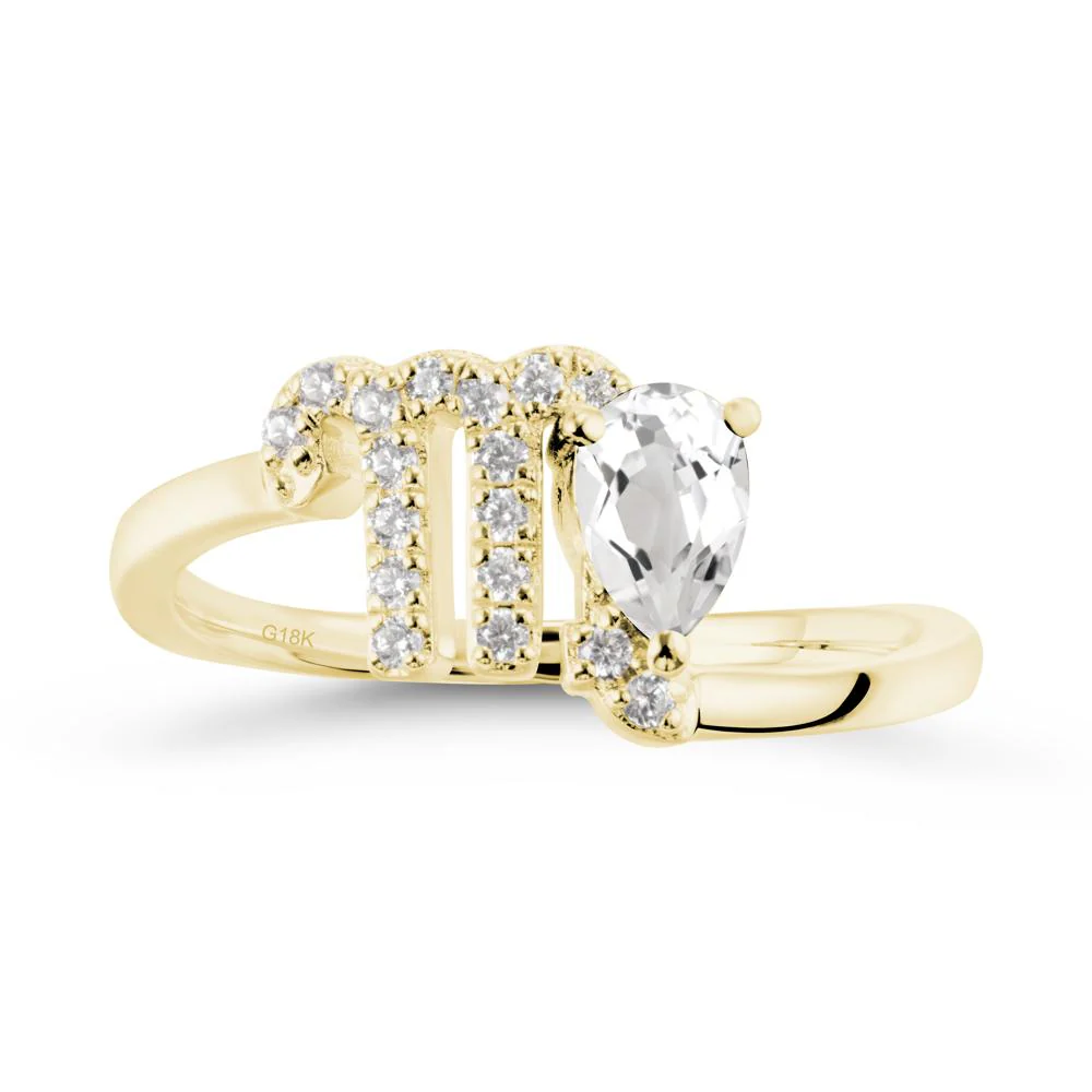 Bypass White Topaz Ring In 14K Rose Gold - Image 7