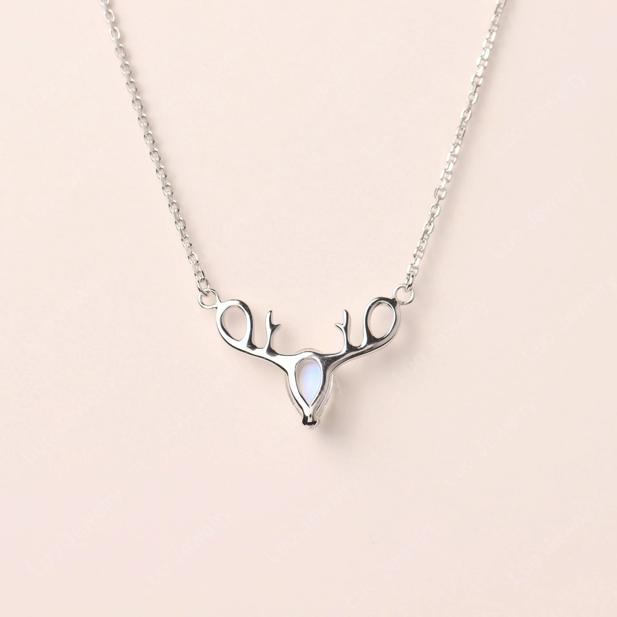 Cabochon Moonstone Antler Necklace - Image 3