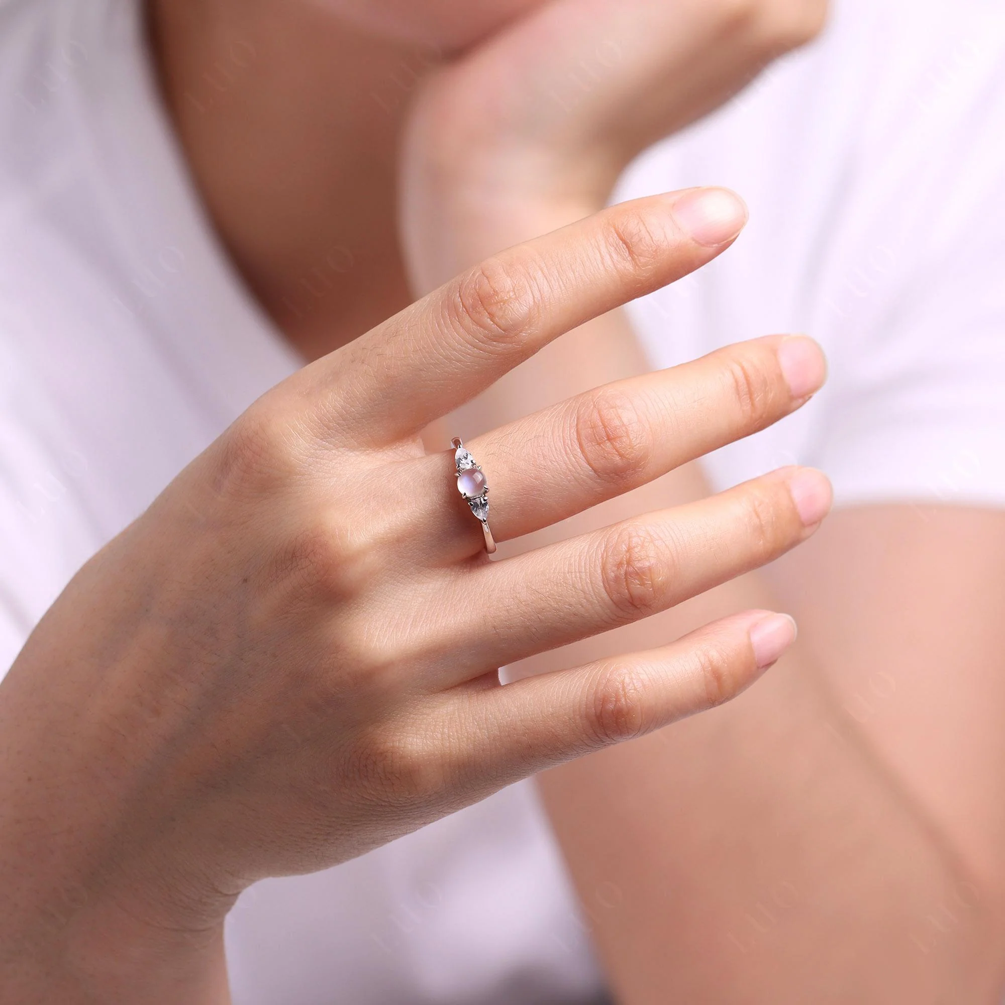 Cabochon Moonstone Engagement Ring - Image 15