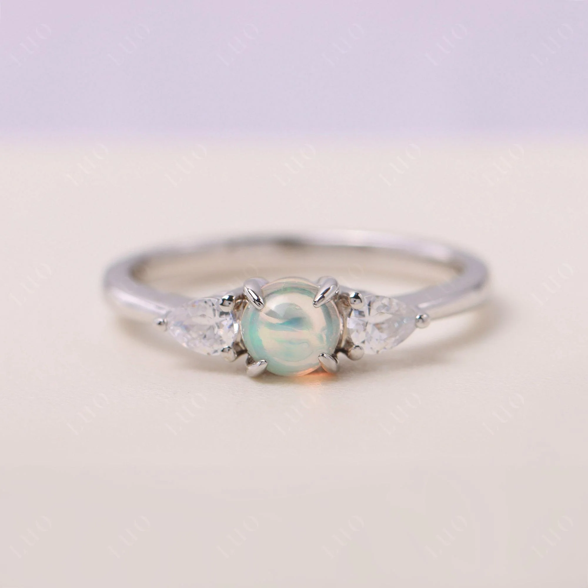 Cabochon Opal Engagement Ring - Image 10
